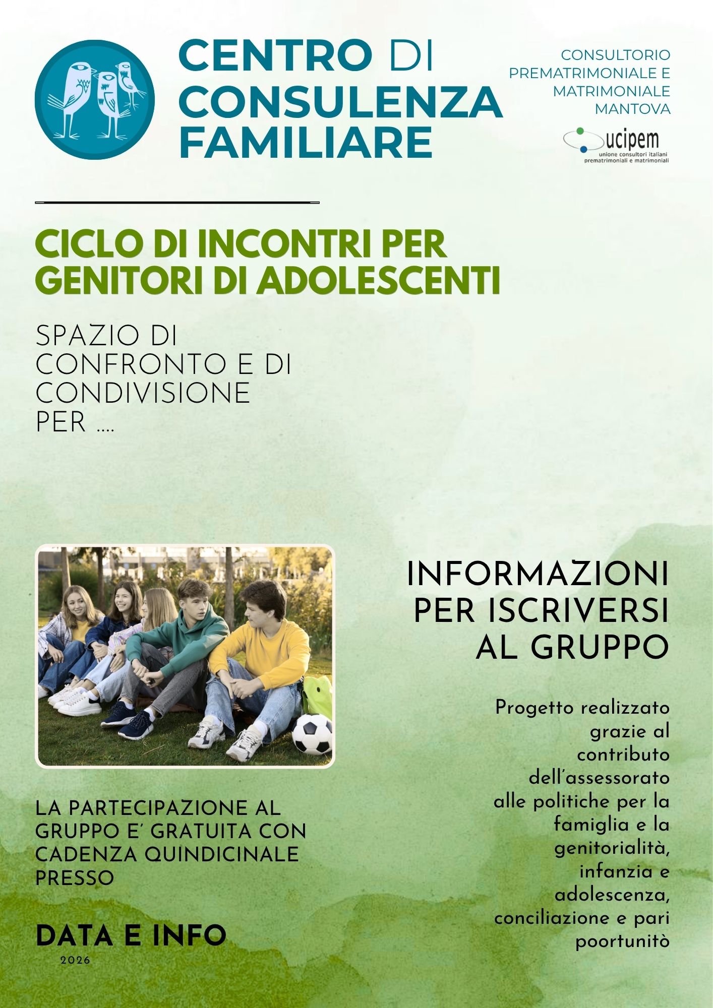 CICLO DI INCONTRI PER GENITORI DI ADOLESCENTI